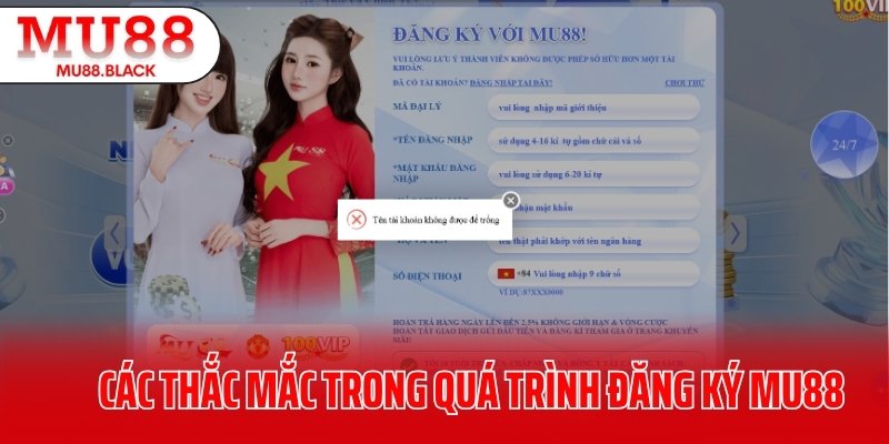 Giải đáp các thắc mắc trong quá trình đăng ký MU88
